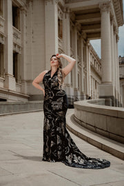 The Hollywood Evening Gown (Flower Velvet)