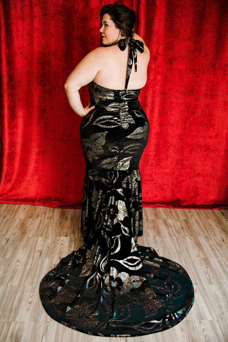 The Hollywood Evening Gown (Flower Velvet)